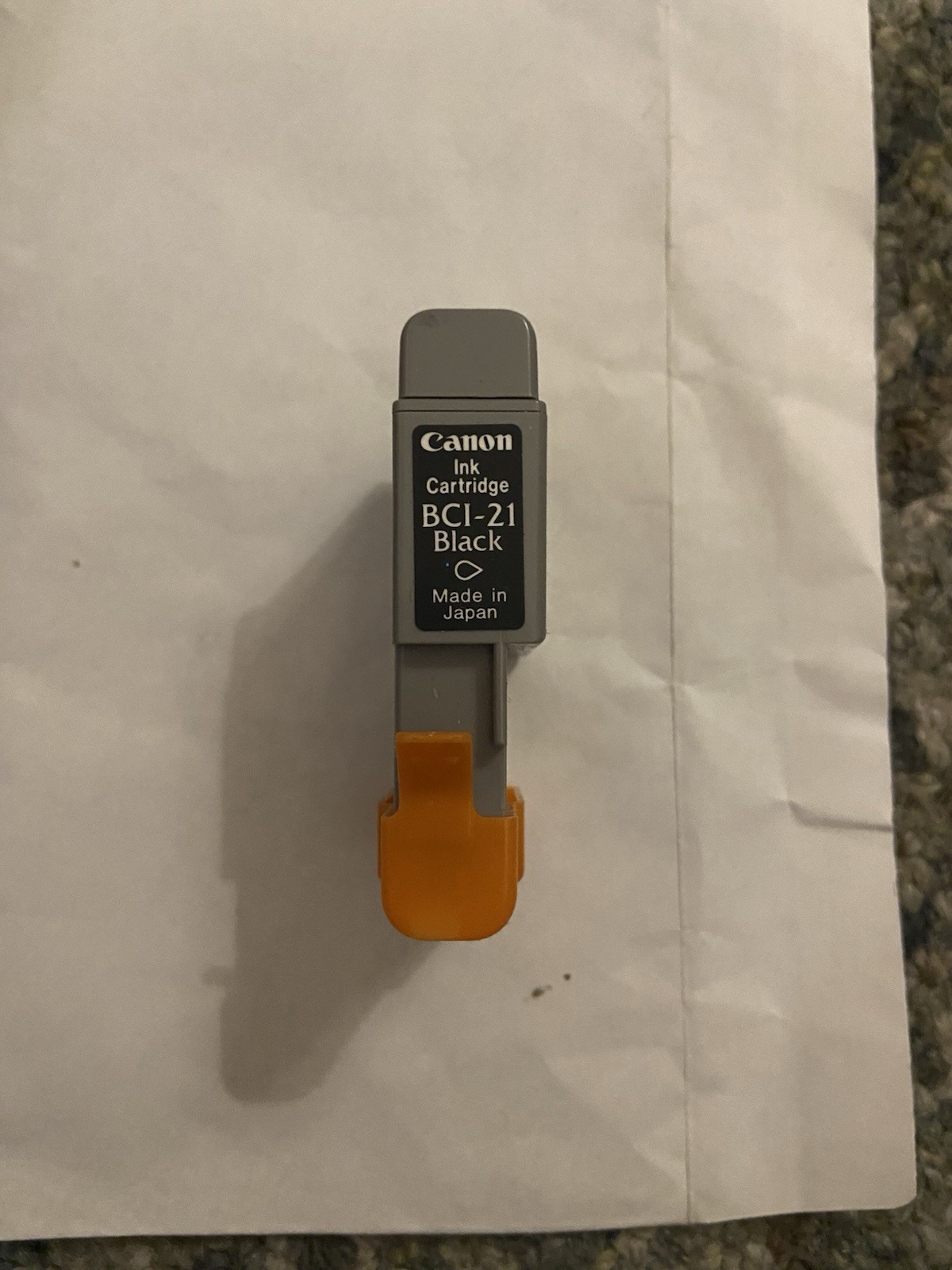 Genuine OEM Canon BCI-21 Black Inkjet Cartridge Unboxed — Orange Cap In Place