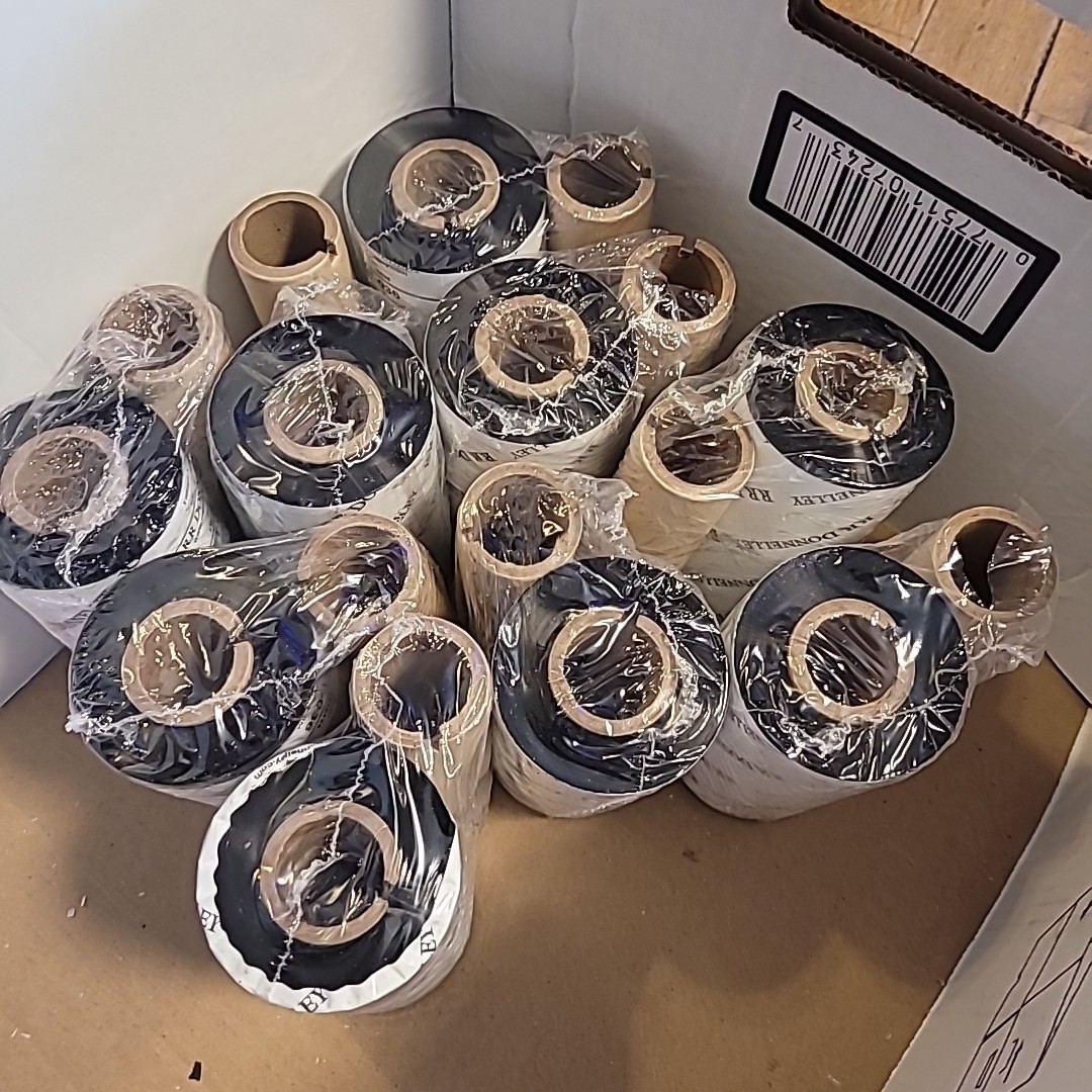 9x RR Donnelley ET-036 4.33" X 984' (110MMX300M) BLACK THERMAL TRANSFER RIBBONS