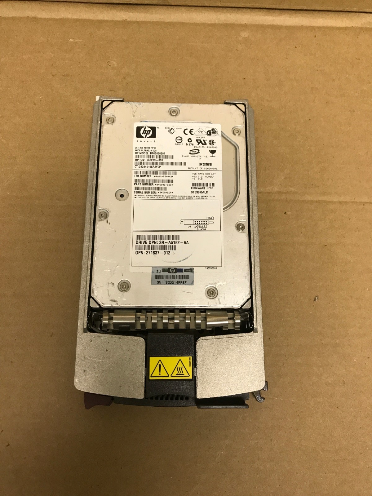 hp 286776-B22 289241-001 36.4GB U320 15K RPM  hard drive