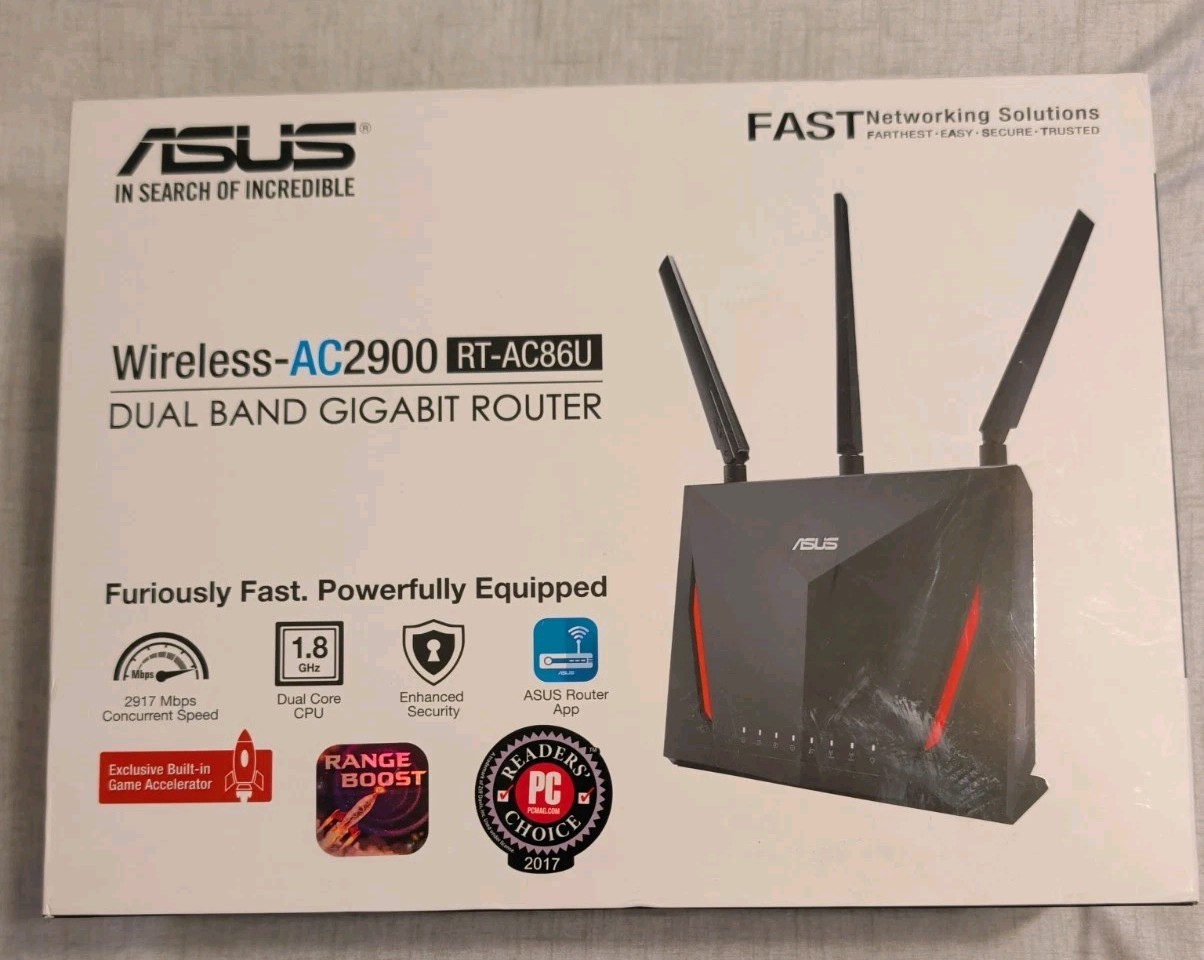 ASUS AC2900 Dual Band Gigabit WiFi Gaming Router - Black (RT-AC86U)