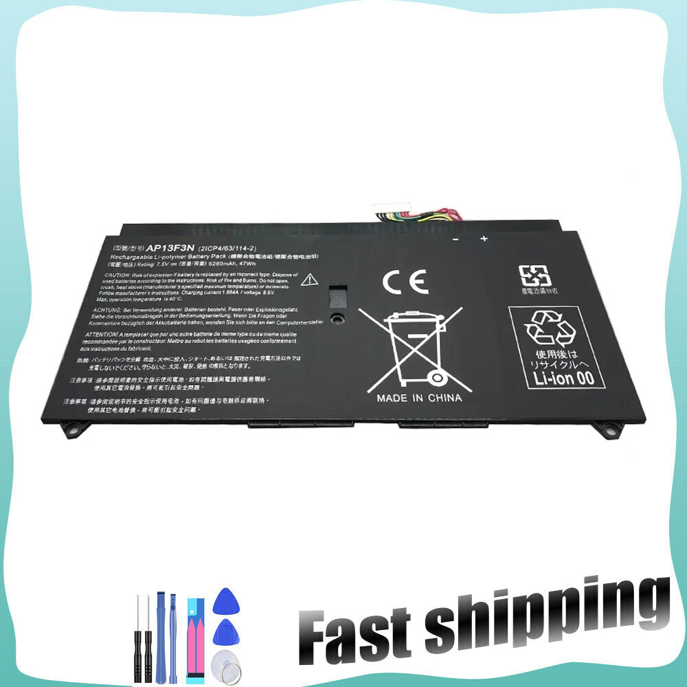 New AP13F3N Laptop Battery for Acer Aspire S7-392 S7-393 Ultrabook 6280mAh