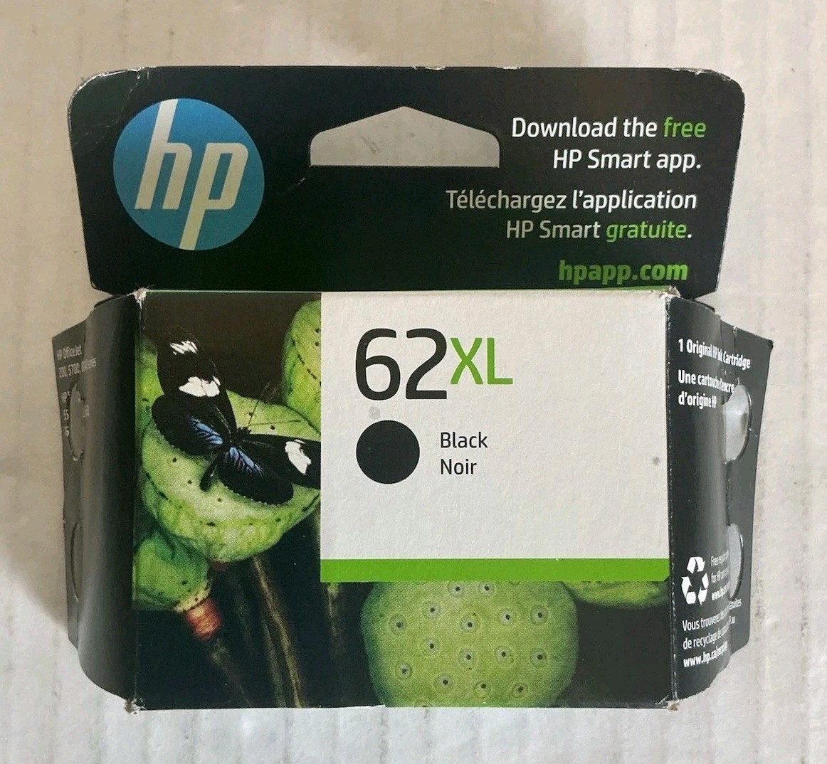 HP 62XL Black Ink Cartridge Genuine Original EXPIRED 2024 NEW