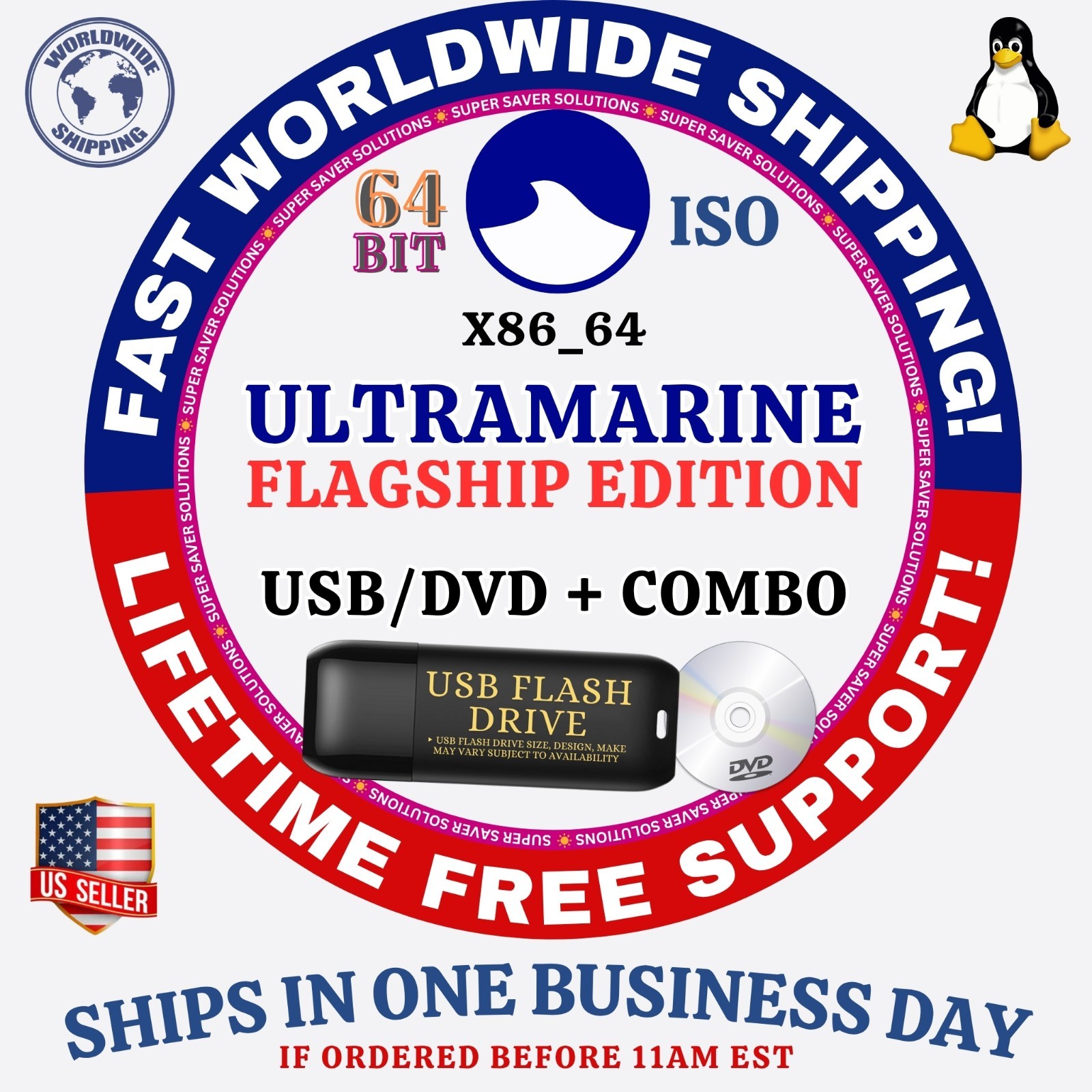 ULTRAMARINE Linux OS ISO ALL VERSIONS 64BIT USB-DVD, LIVE-FULL BOOT, MAC PC