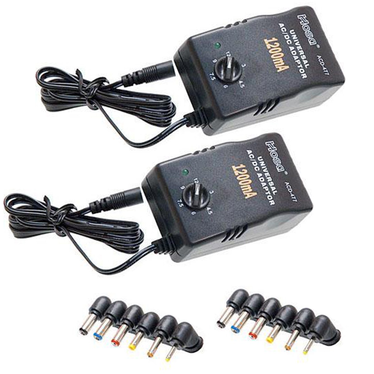 Hosa Technology 2x ACD-477 Universal Power Adapter, 12VDC at 1.2A