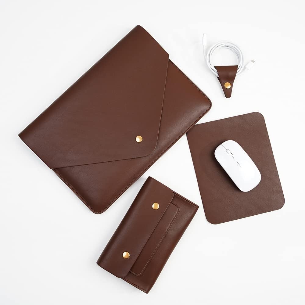PU Leather Laptop Sleeve for New 14 inch MacBook Pro A2992 A2918 A2442, Old MacB