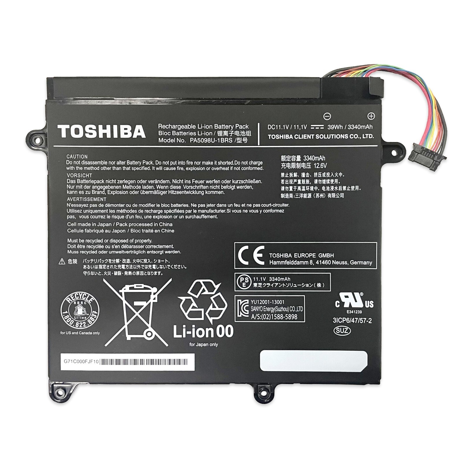 New Original PA5098U-1BRS Battery for Toshiba Portege Z10T Z10T-A Z10T-A1102l