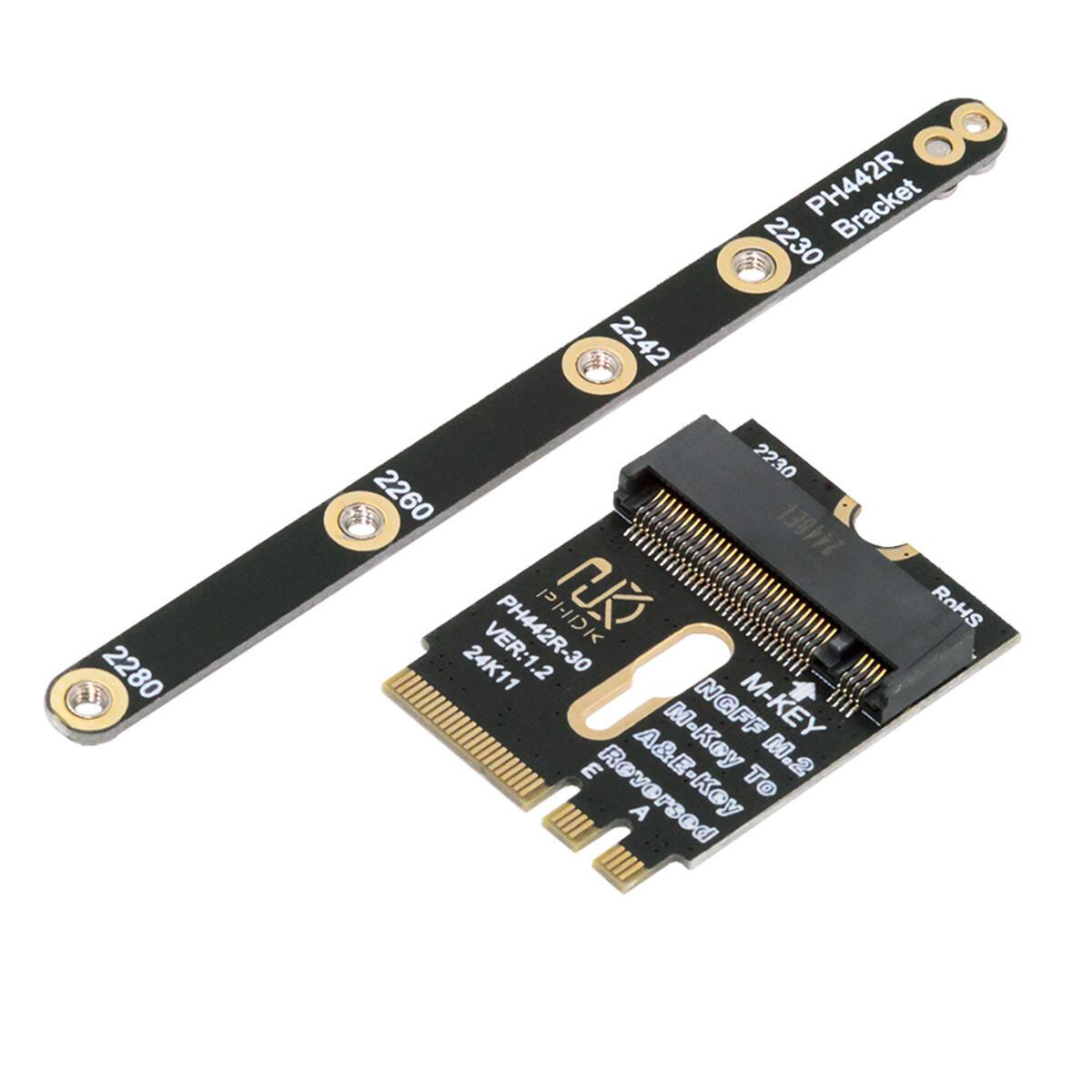 CY NGFF A+E-Key 2230mm to NVME M-key PCI-E 4.0 Adapter with Bracket for Laptop