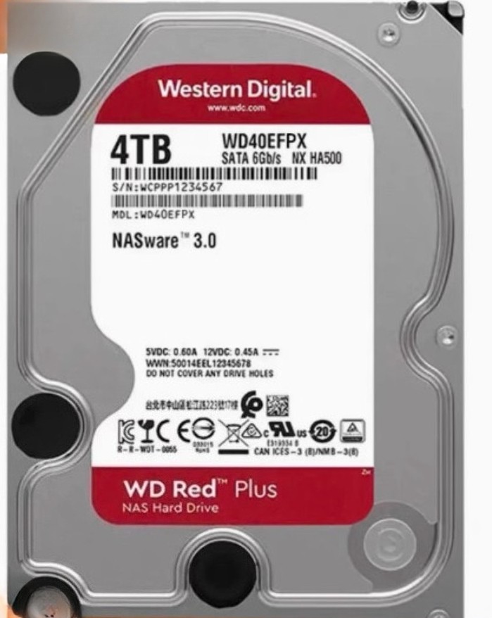 suitable for Western Digital Red Plus WD40EFPX/WD40EFZX 4TB 3.5" SATA Hard Drive