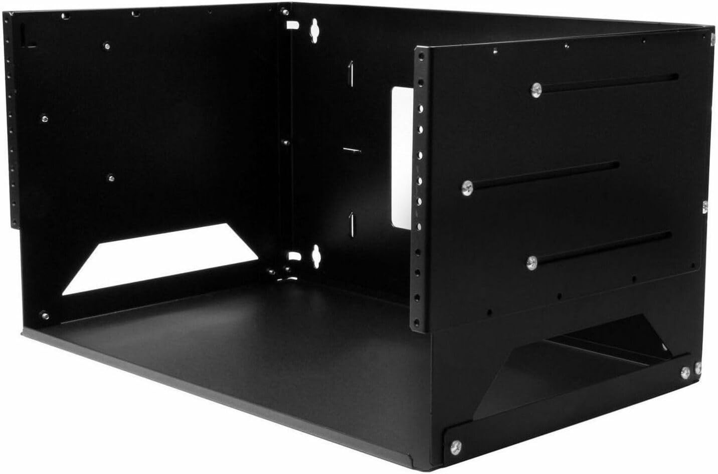 2-Post 4U Open Frame Wall Mount Network Rack with Built-In Shelf, Wall Mount Dat