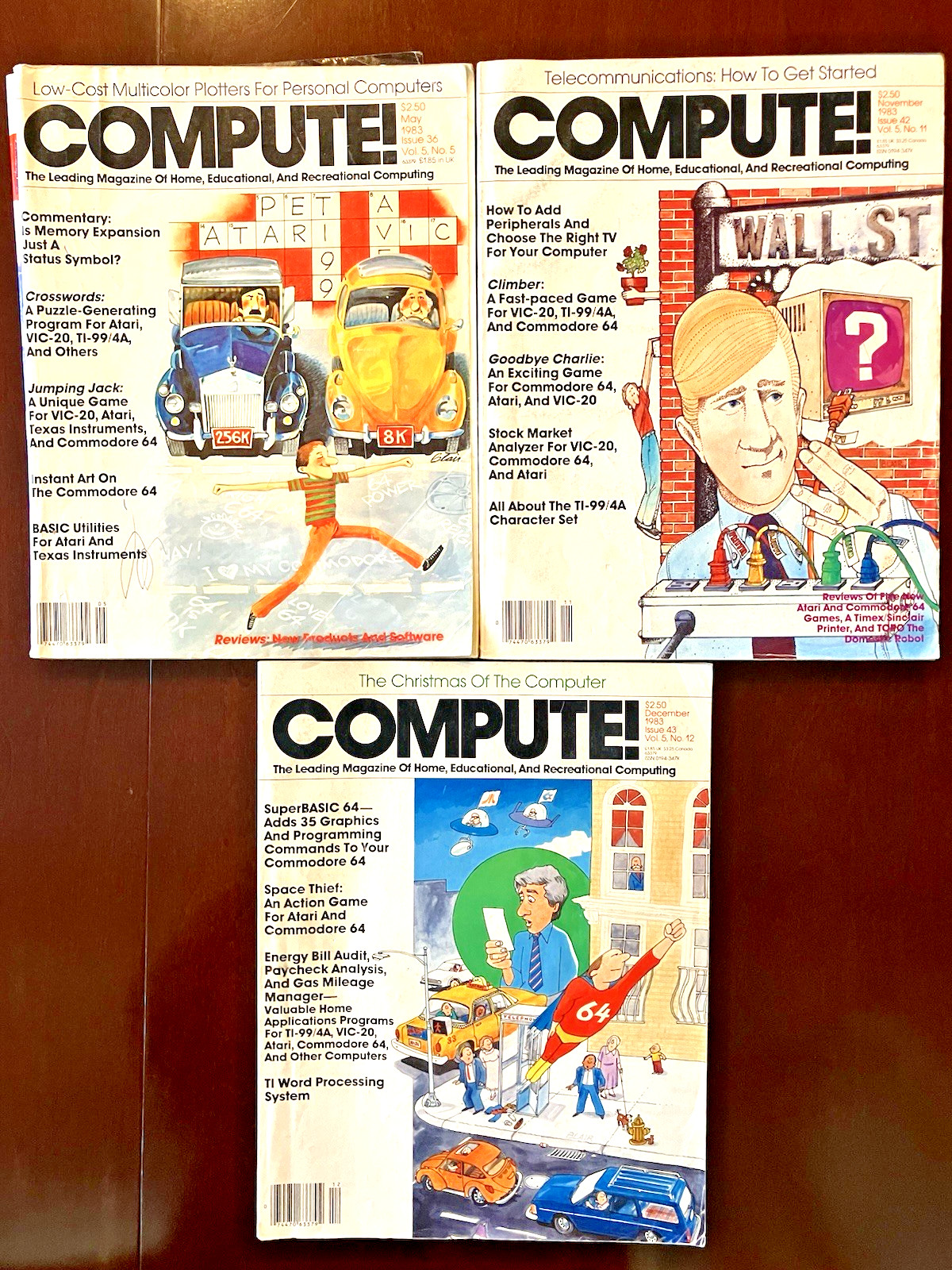 Three(3) "COMPUTE" Magazines from the Early Days of Home Computers
