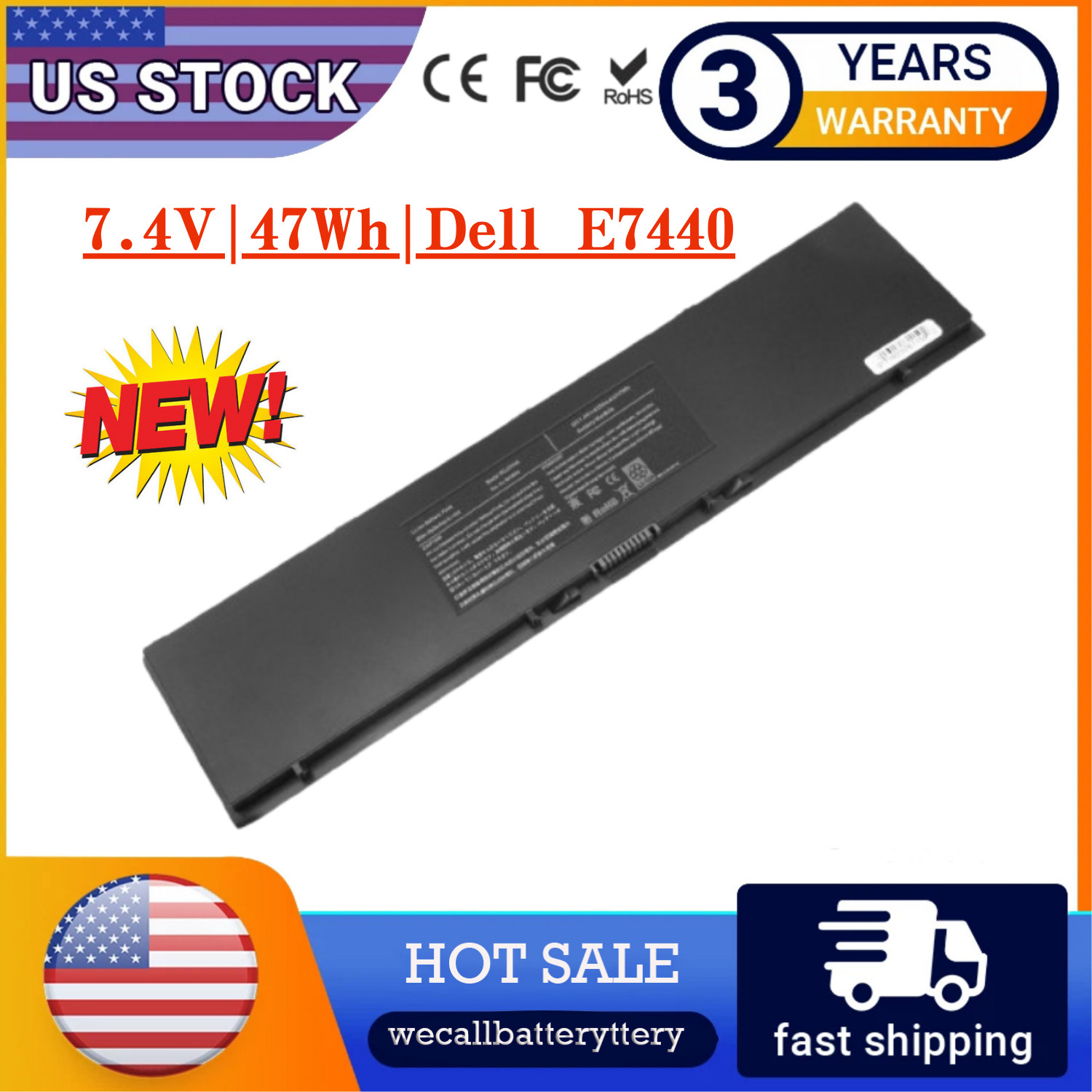 34GKR E7440 Battery For Dell Latitude 14 7000 E7450 PFXCR 451-BBFT G0G2M T19VW
