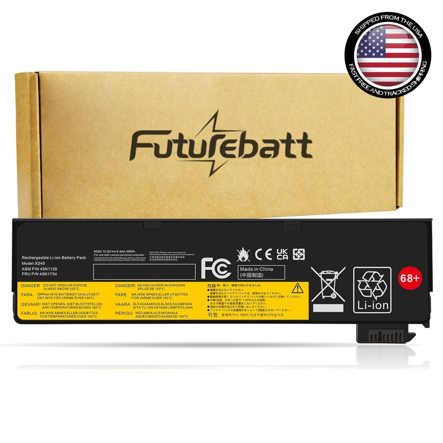 X240 Lithium-Ion Battery 68+ 45N1128 - Fast Charging & Multi-Model Compatibility