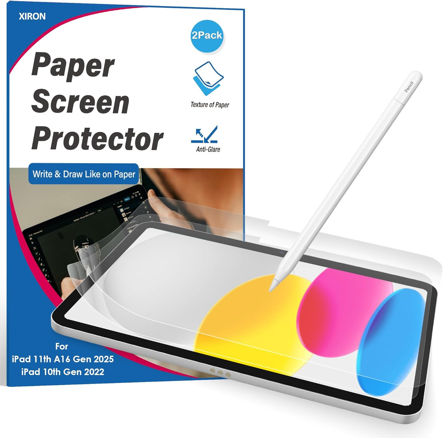 2 PACK Paper Screen Protector for Ipad 11Th Gen (A16)2025/10Th Generation 2022(1