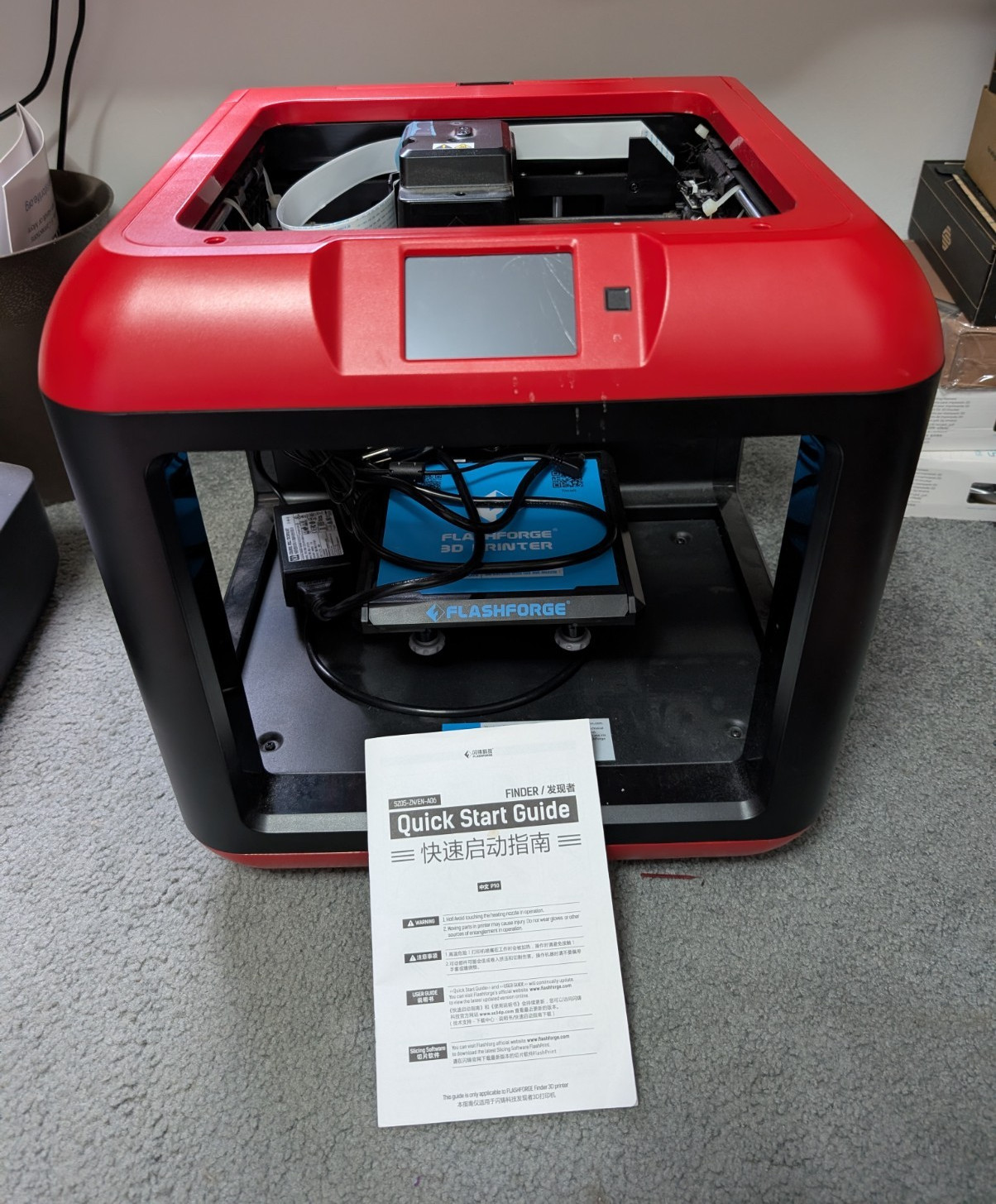 Flashforge Finder FDM 3D Printer. Never Used, Zero Hours, Broken Touch Screen