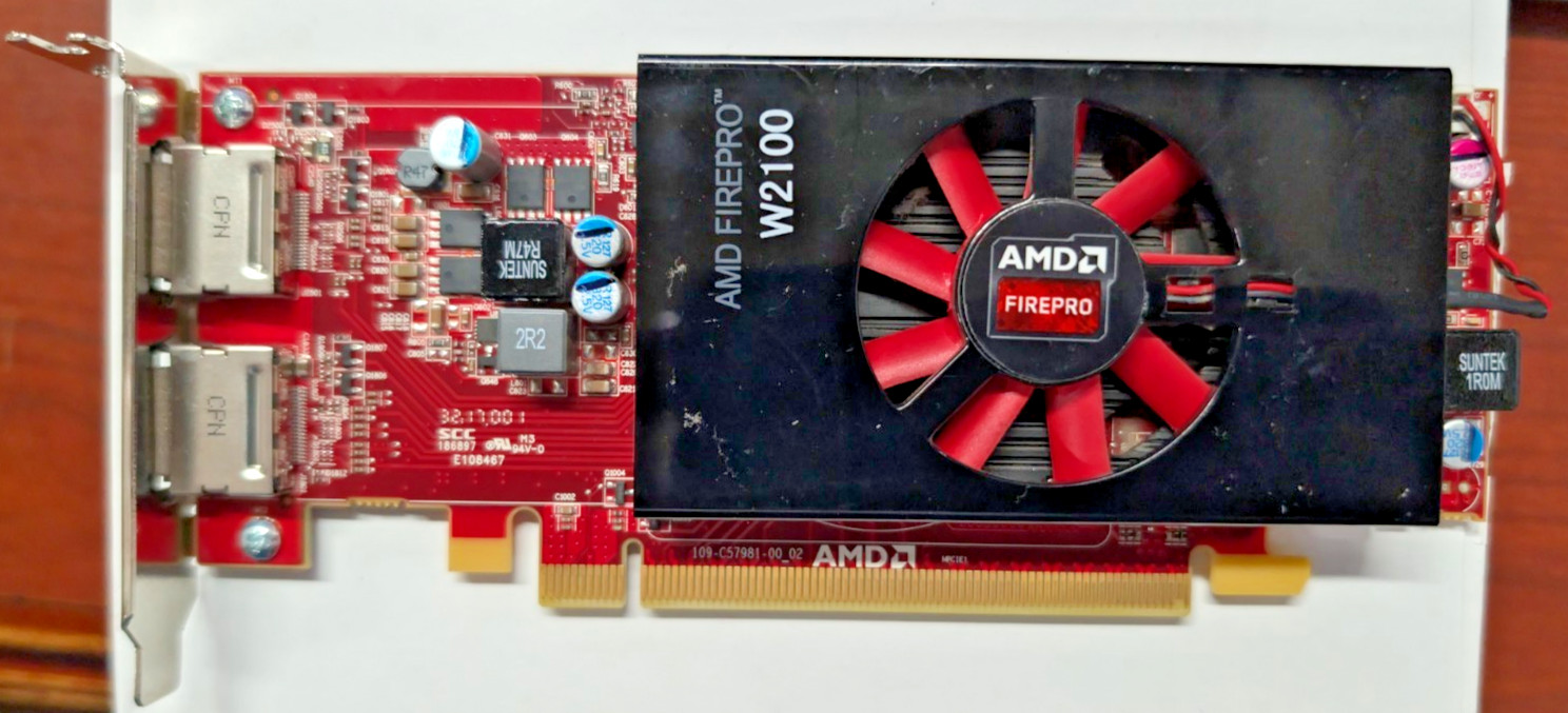Dell AMD FirePro W2100 2 GB PCIe Dual DisplayPort Video Card Low Profile TESTED
