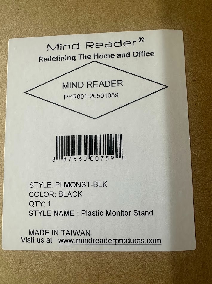 Mind Reader Monitor Stand Laptop Riser Desktop Organizer