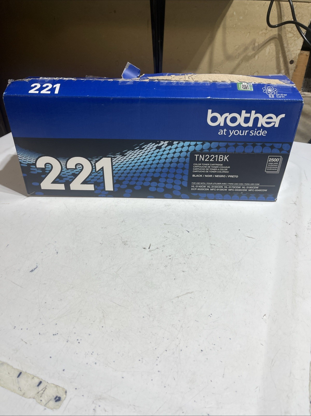 Brother 221 Color Toner Cartridge TN221BK - Black - OPEN BOX 2500 Page Yield