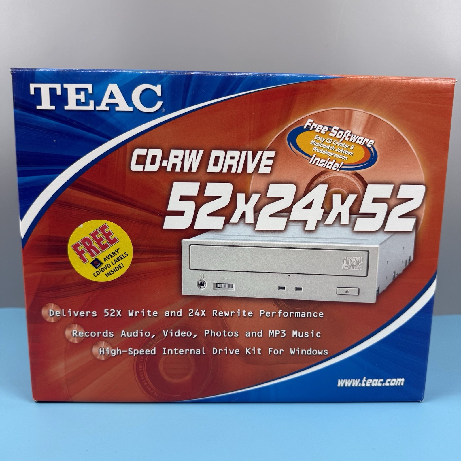 NEW  TEAC CD-RW Drive CD-W552E/kit CD-RW DRIVE 52x24x52 CD Burner CD-R/CD-RW