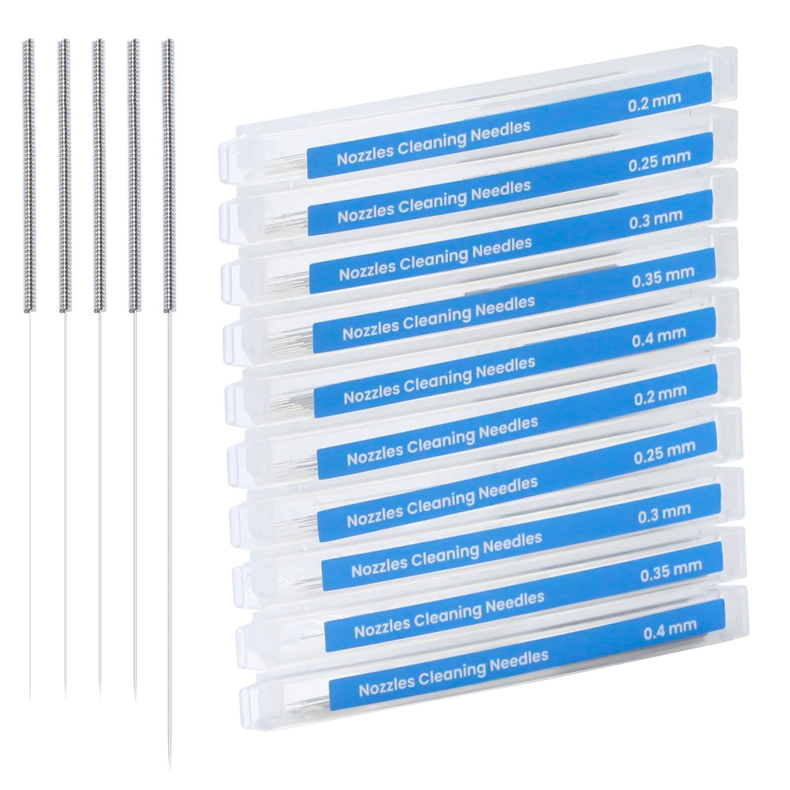 100PCS 3D Printer Nozzle Cleaning Kit - Stainless Steel Needles 0.2-0.4mm, Tool