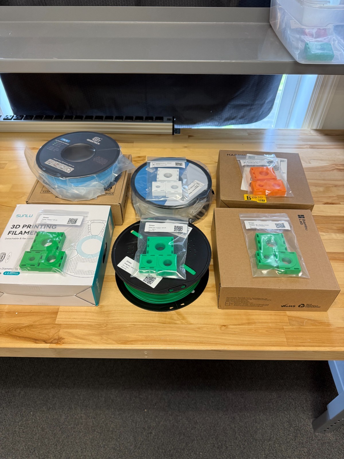 Lot of 6 Rolls 1.75mm PLA 3D Printer Filament Bambu Lab MatterHackers Sunlu 1kg