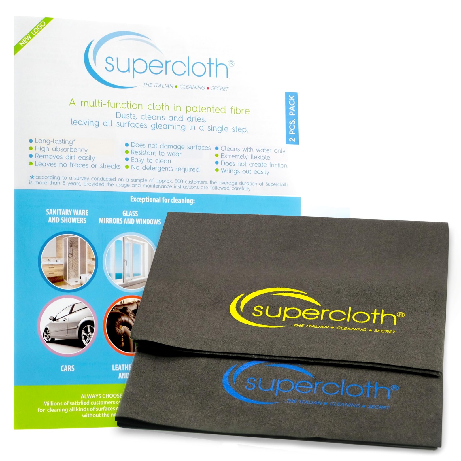Supercloth® Premium Microfiber Cleaning Cloth for All-Purpose, Lasts Over 5