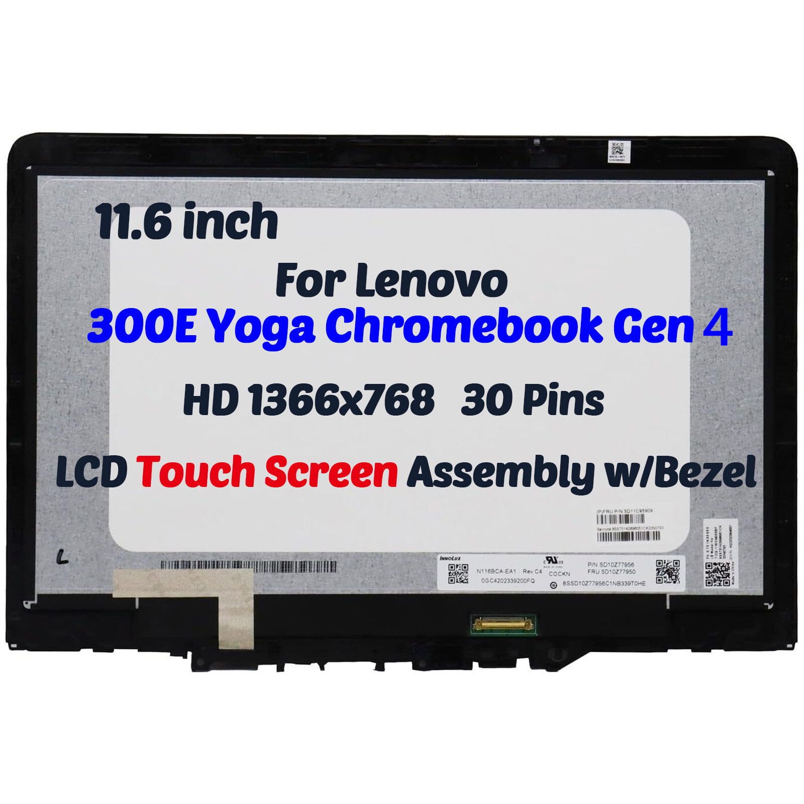 for Lenovo 300e Yoga Chromebook Gen 4 82W2 82W20003US LCD Touch Screen Digitizer