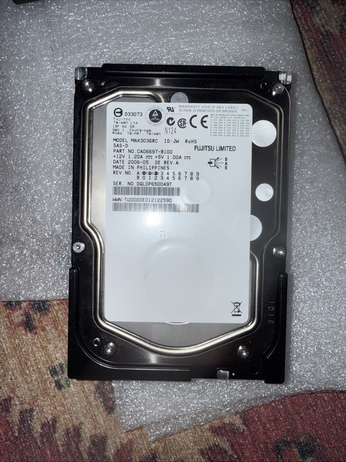 MAX3036NC Fujitsu MAX 36GB 3.5" 15K 3Gbps SAS Hard Drive+