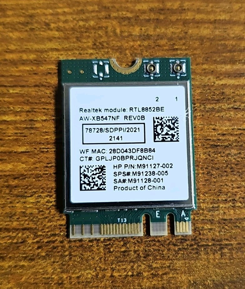 AzureWave AW-XB547NF M91127-002 M91238-005 M91128-001 RTL8852BE WIFI Wireless