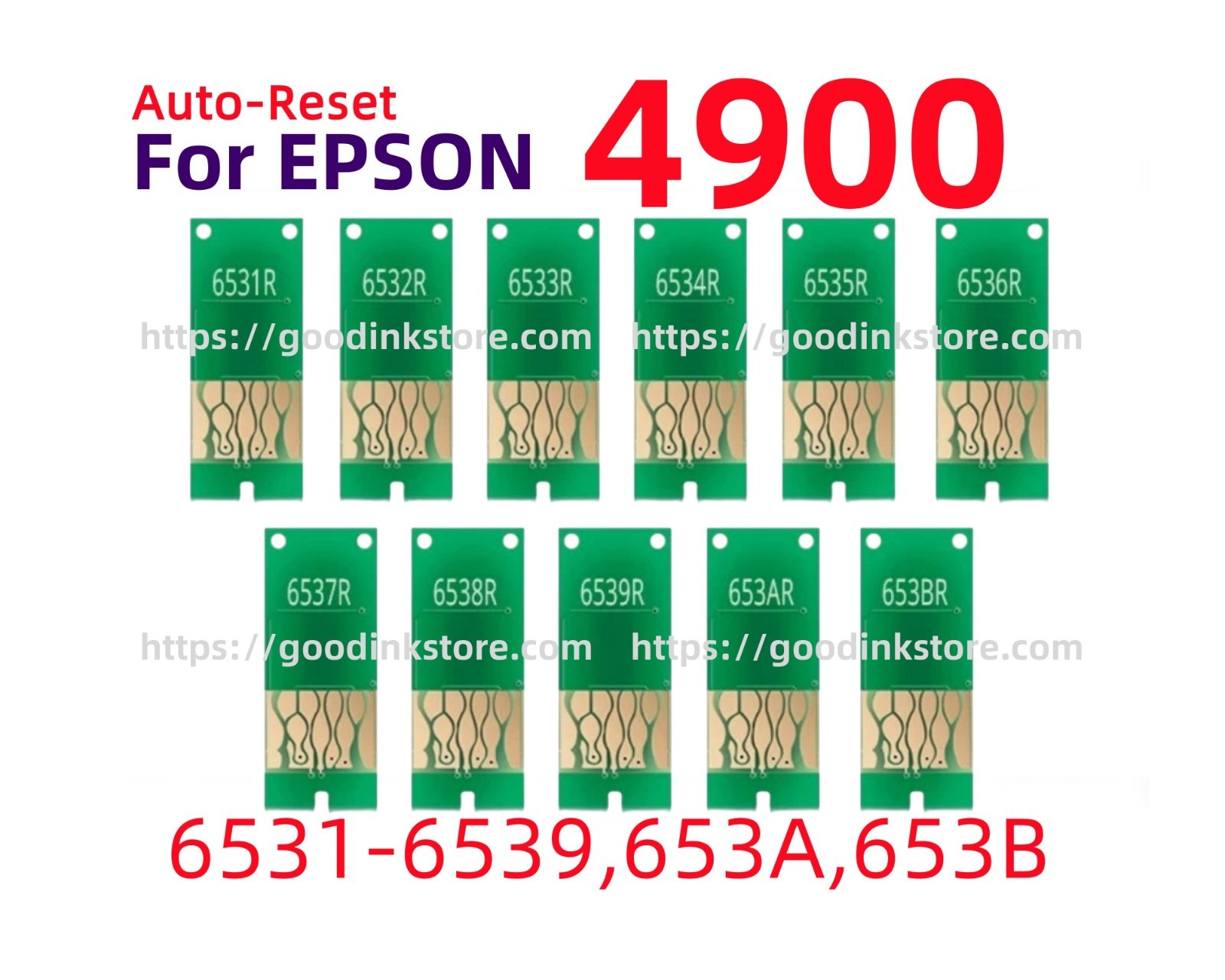 11 X T653 653 Auto Reset Chip ARC Stylus pro 4900 T6531 T6539 T653A T653B -