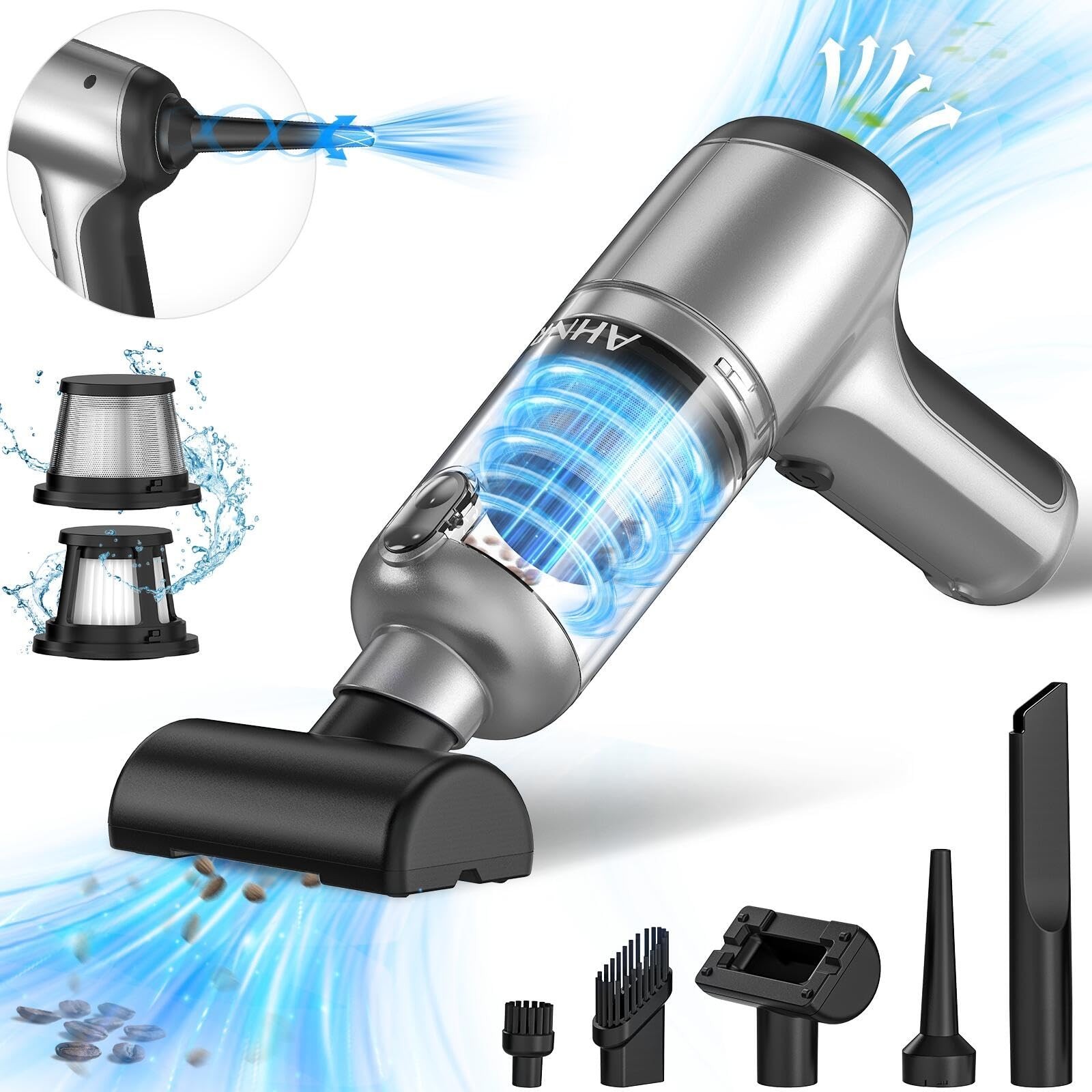 AHNR Handheld Car Vacuum Cleaner Cordless with Brushless Motor, 20000PA High ...