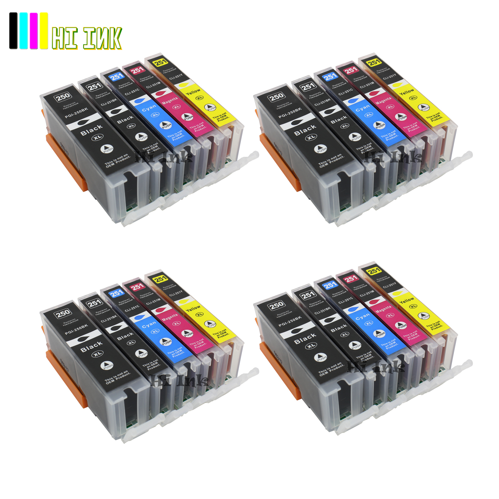 20PK New PGI250XL CLI251XL Ink For Canon Pixma MG5420 MG5520 MG6320 MX722 MX922