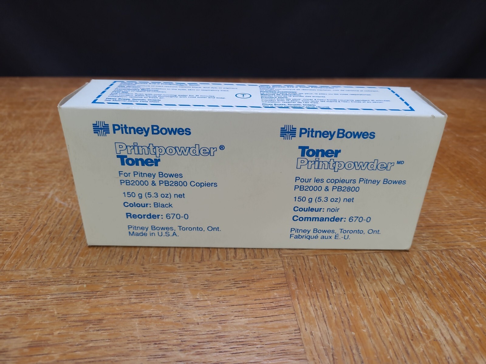 Genuine OEM Pitney Bowes Printpowder #670-0 Toner 150g / 5.3oz - Black