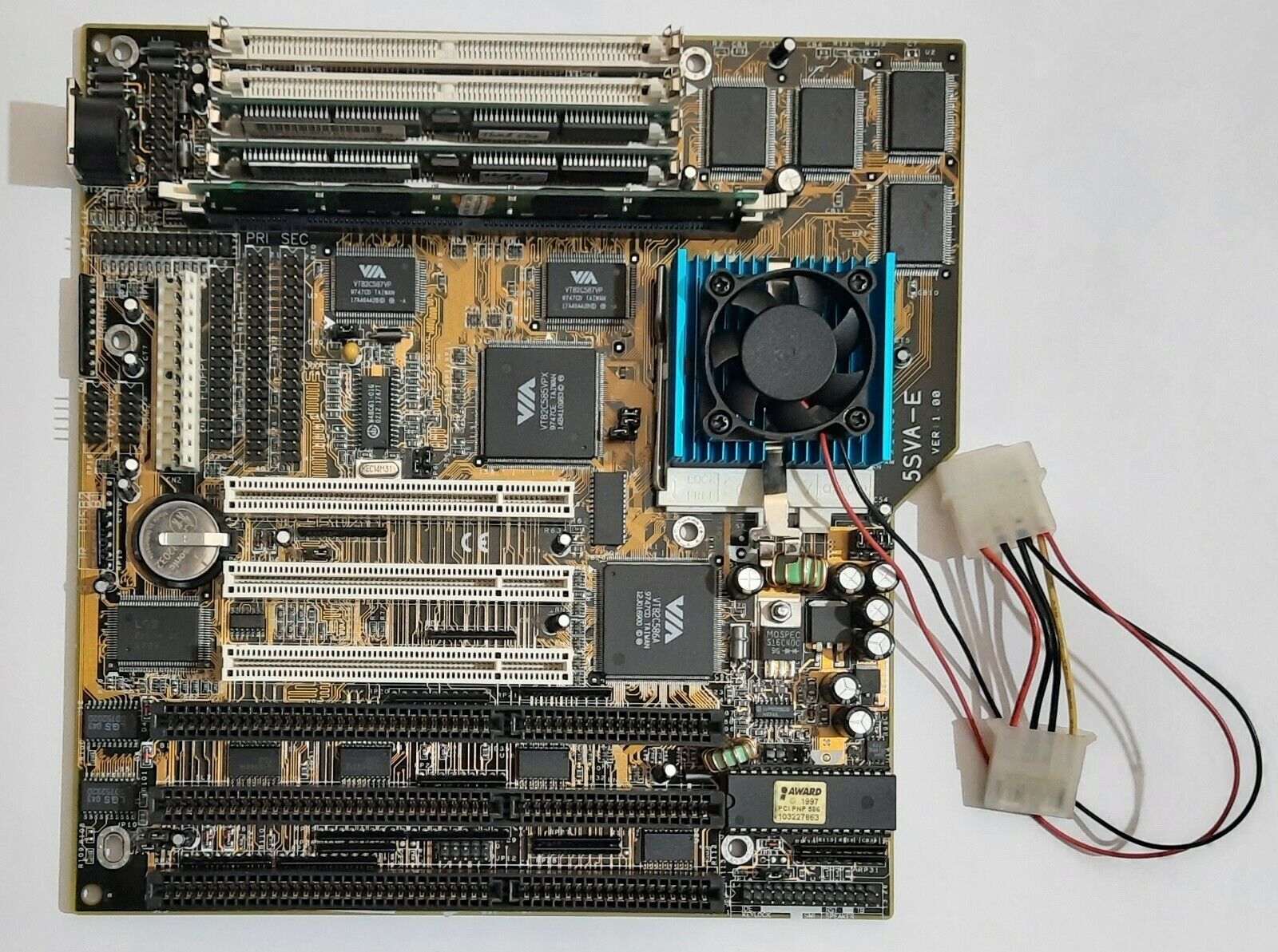 ZIDA 5SVA-E Socket 7 ISA Retro Motherboard + Intel Pentium MMX 166MHz + 96MB RAM