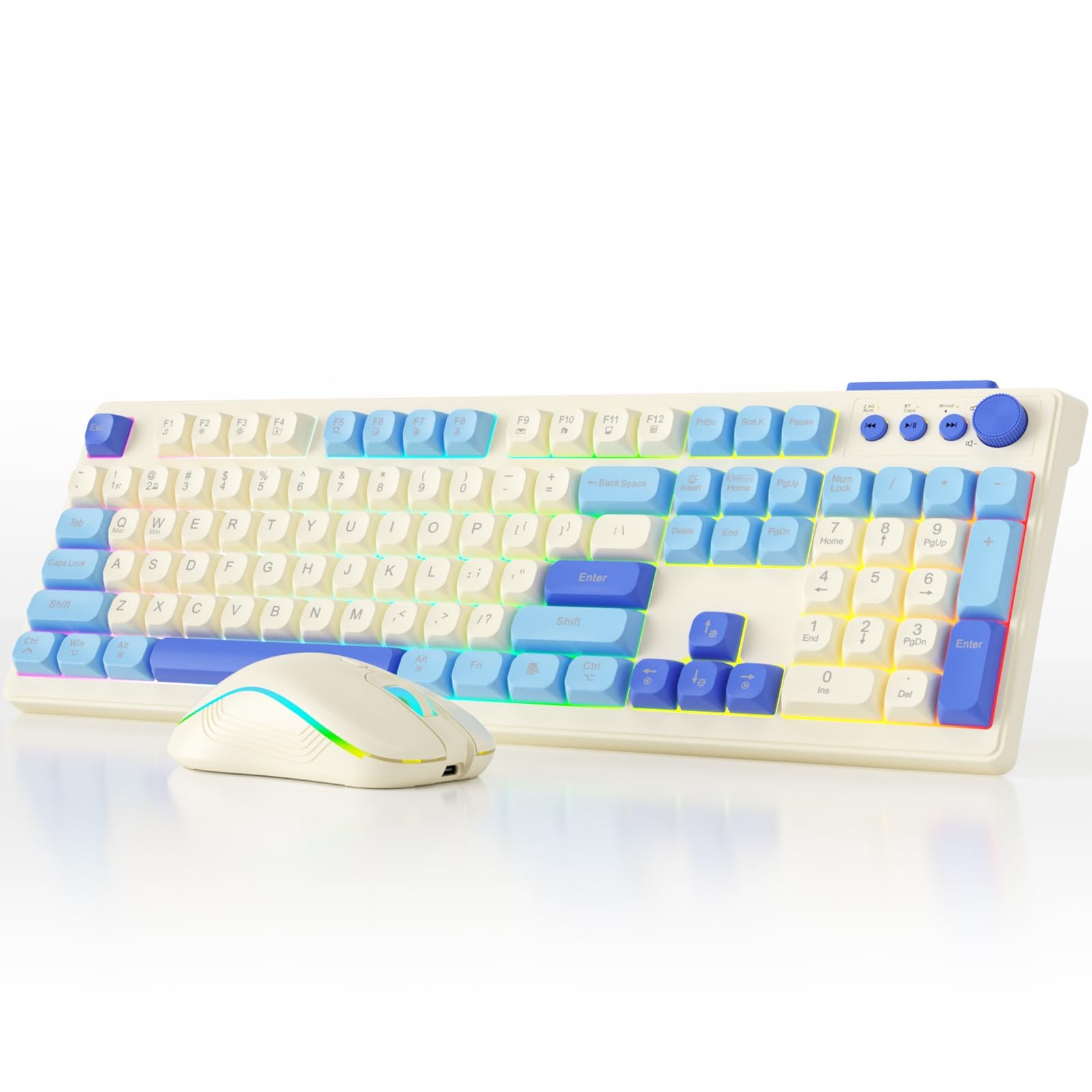 Combo de teclado y ratón inalámbricos para juegos con retroiluminación RGB