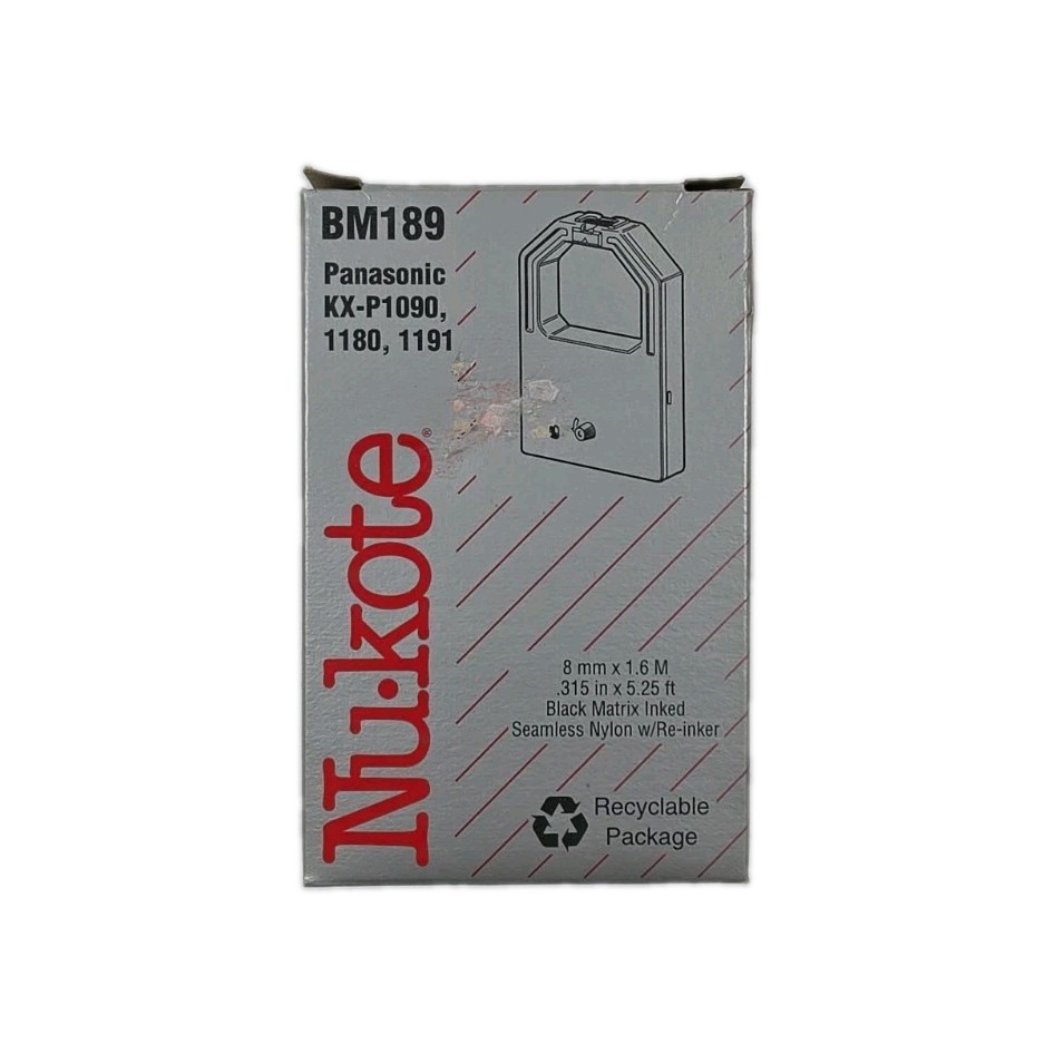  Nu-Kote BM189 Black Matrix Inked Seamless Nylon w/Re-inker New Sealed 