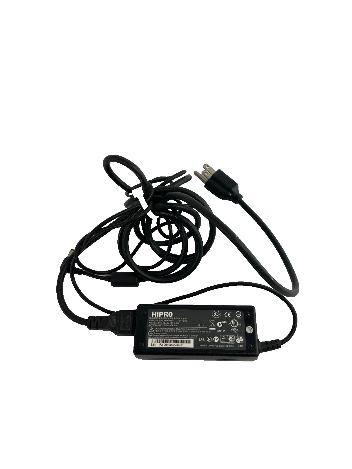 Geniune Hipro Model HP-OK065B13 Output 18.5 V 3.5A Power Supply AC Adapter #A42