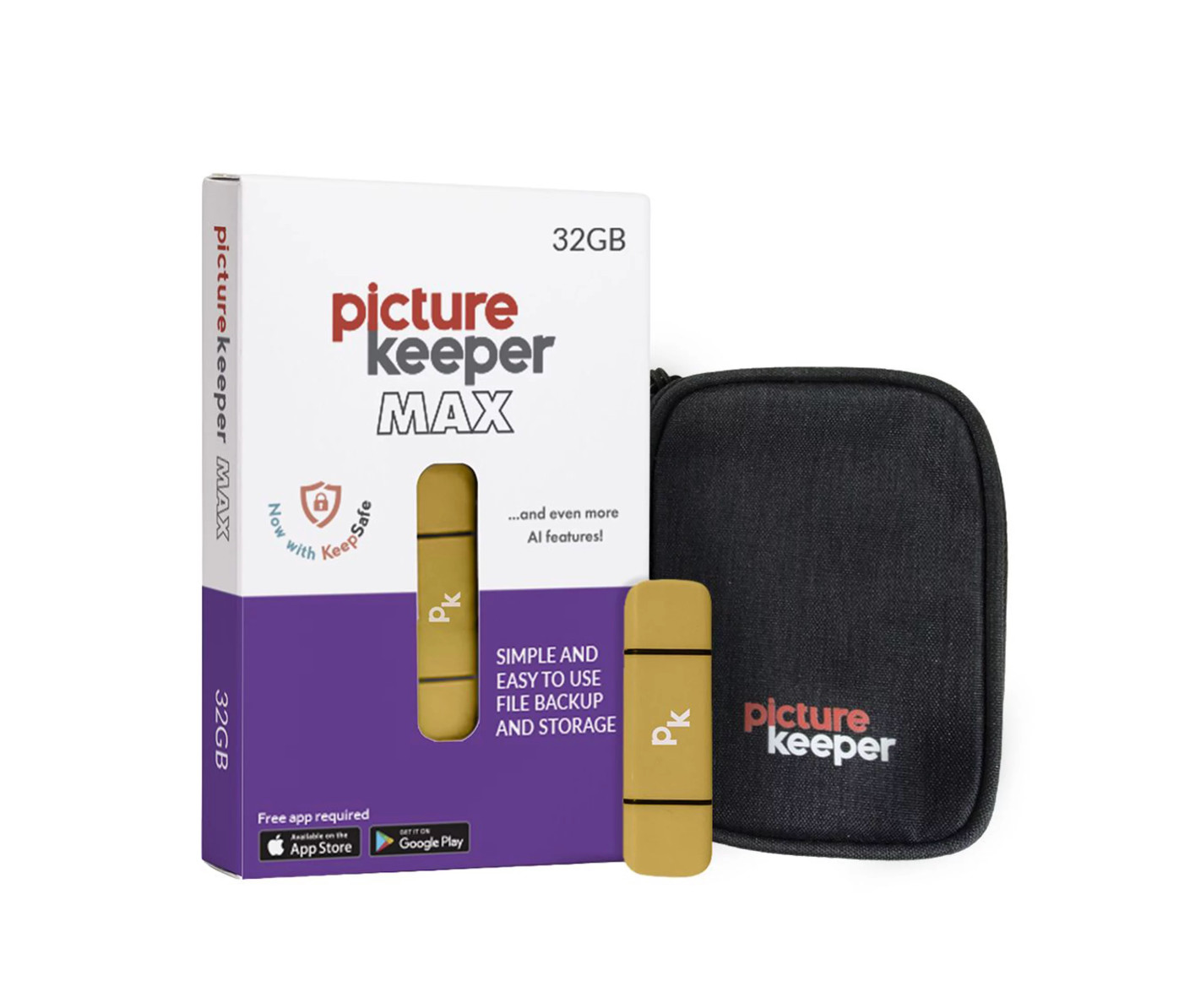 Picture Keeper MAX 32GB + 1 Free Year of KeepSafe + Travel Case