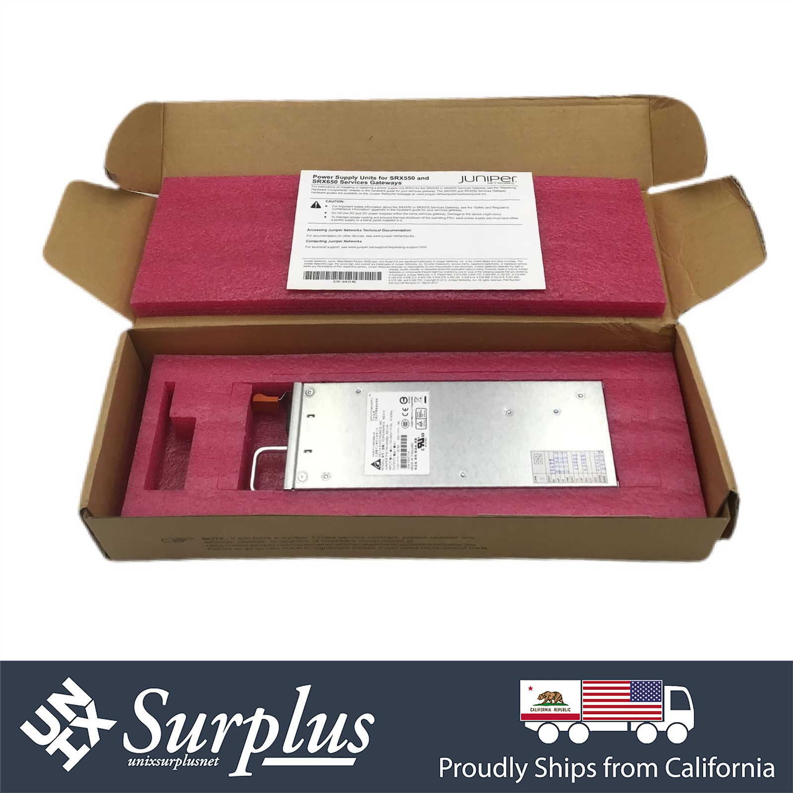 New Juniper 740-024283 645W PSU Hot-swappable Power Supply for SRX650 SRX550