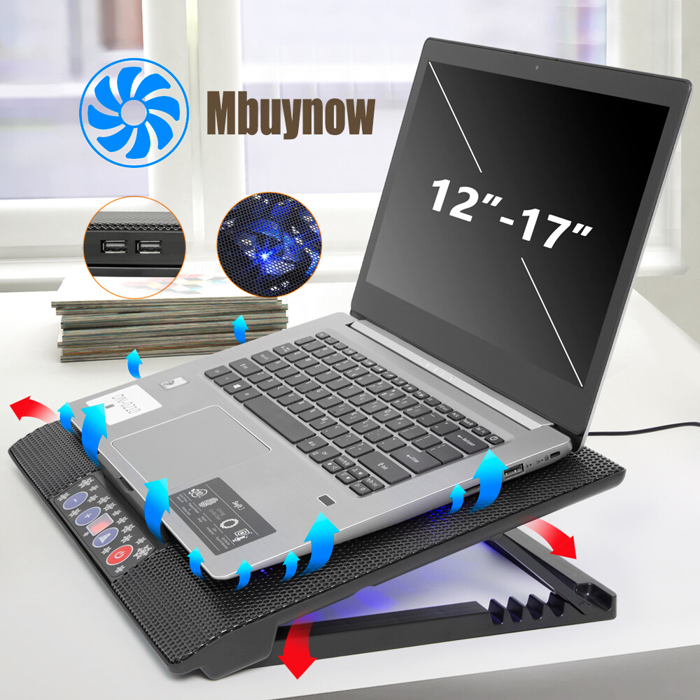 6 Fans Laptop Stand Cooling Pad Adjustable 4 Speed ​​Mode Radiator Cooler PC