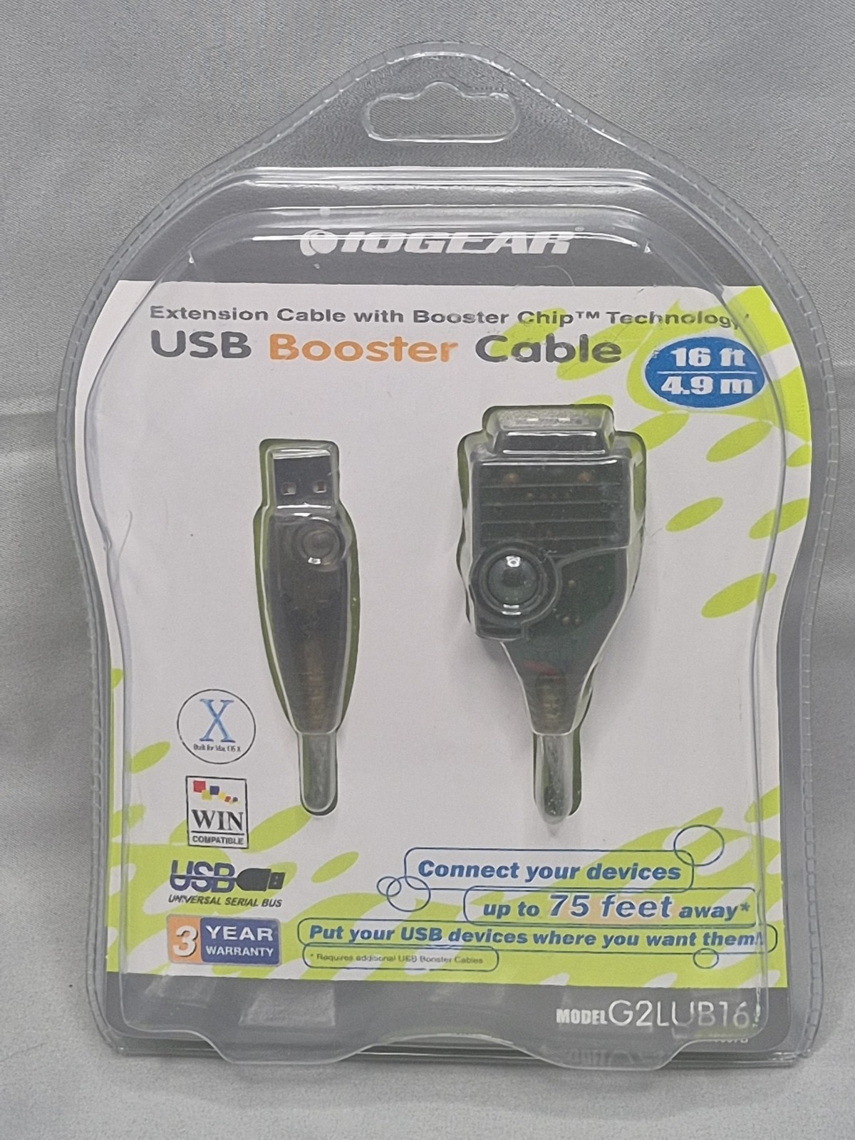 IOGEAR USB booster cable 16ft G2LUB16