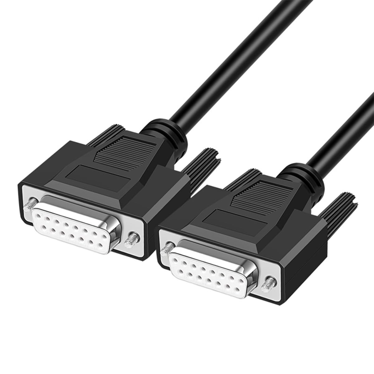 Jienk 10ft 28AWG DB15 RS232 15 Pin Serial Extension Cable, Female to Female 1...