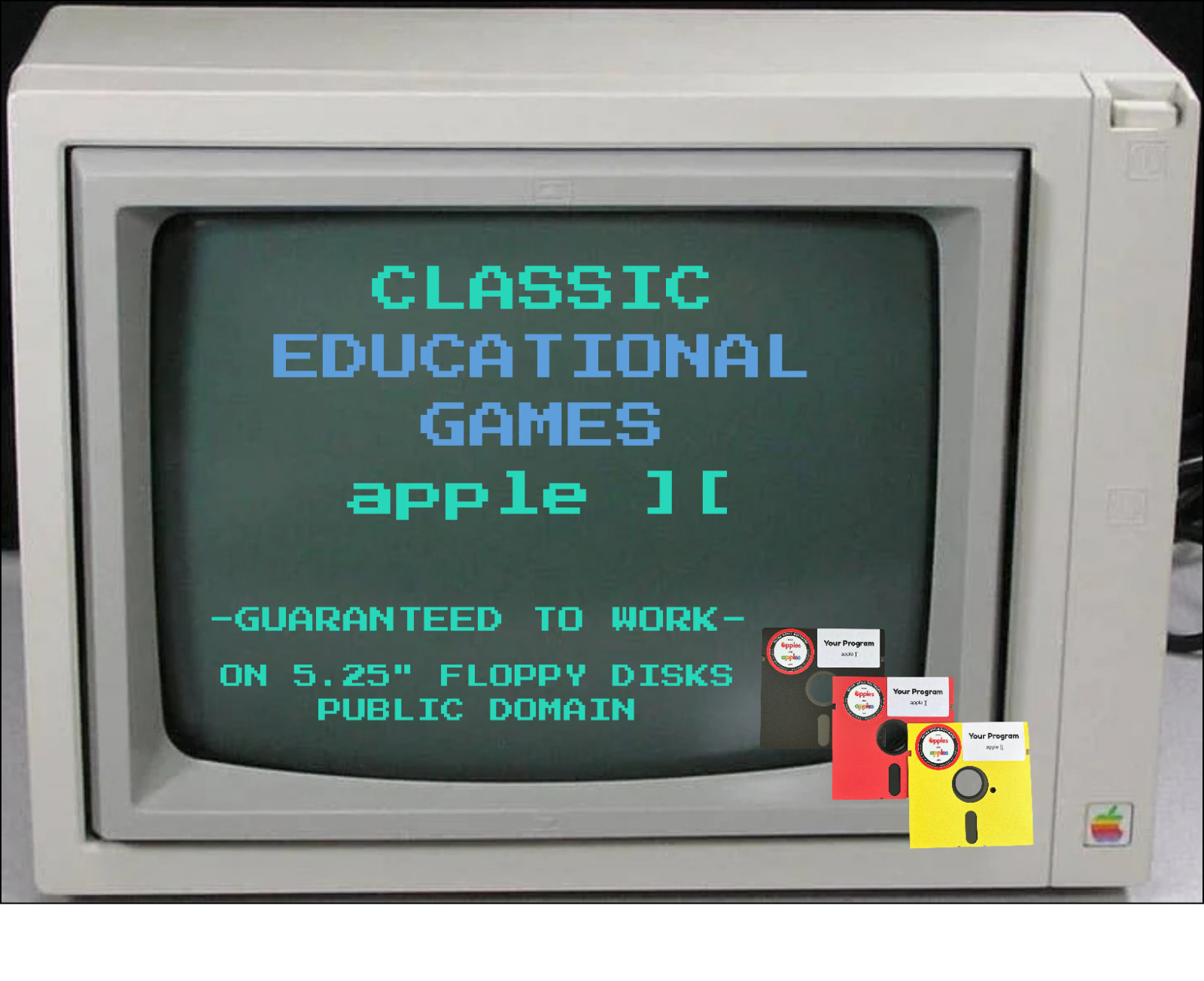 Apple II EDUCATIONAL  Games on Floppy Disks: Retro Software Public Domain 🍎➕🍏