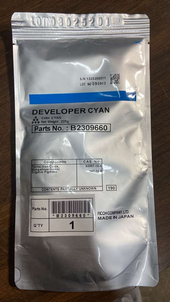 Genuine Ricoh B2309660 (B230-9660) Cyan Developer 1 pcs