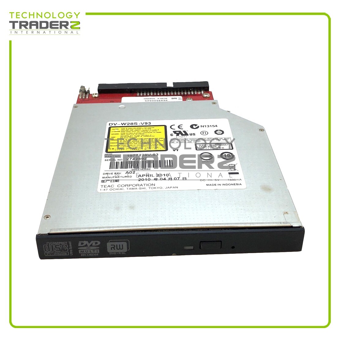 1977229V-93 Teac SATA Internal Black Slim Multi DVD±RW Optical Drive DV-W28S-V93