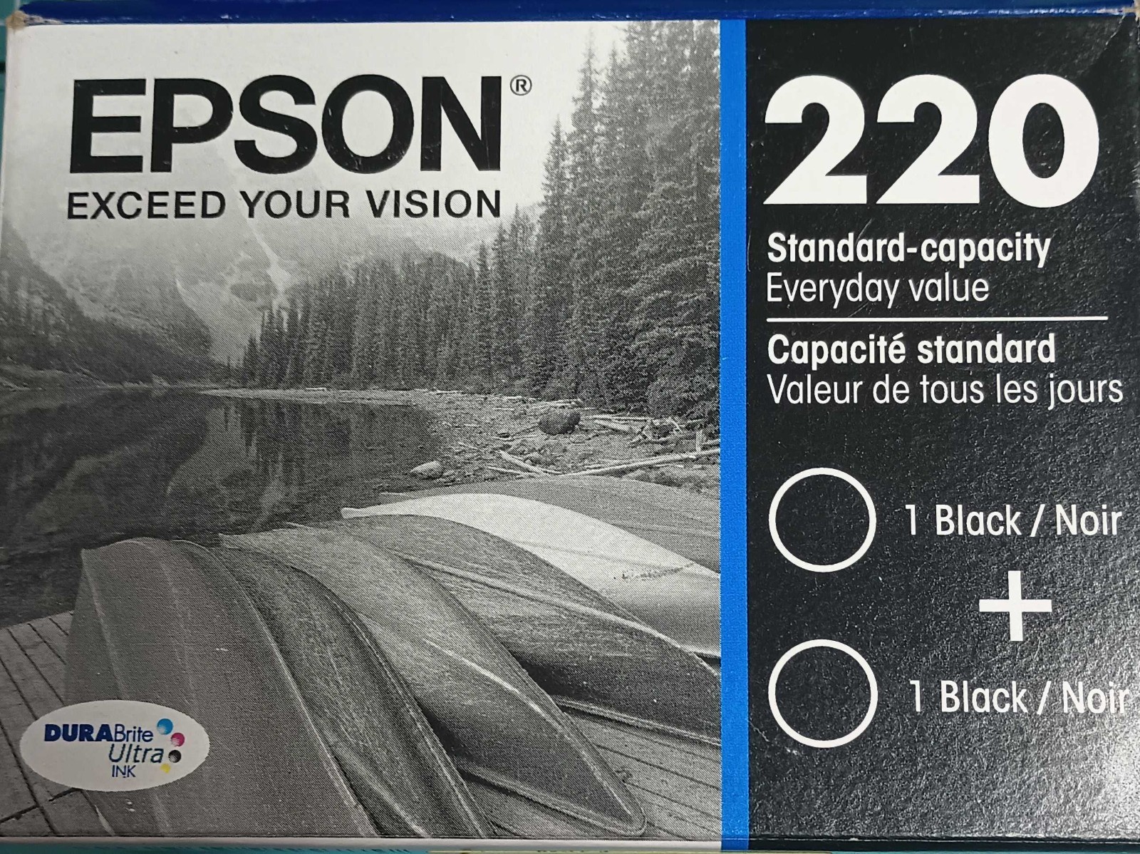 Epson T220 DURABrite Ultra Black Ink Cartridge Dual Pack EXP 2025