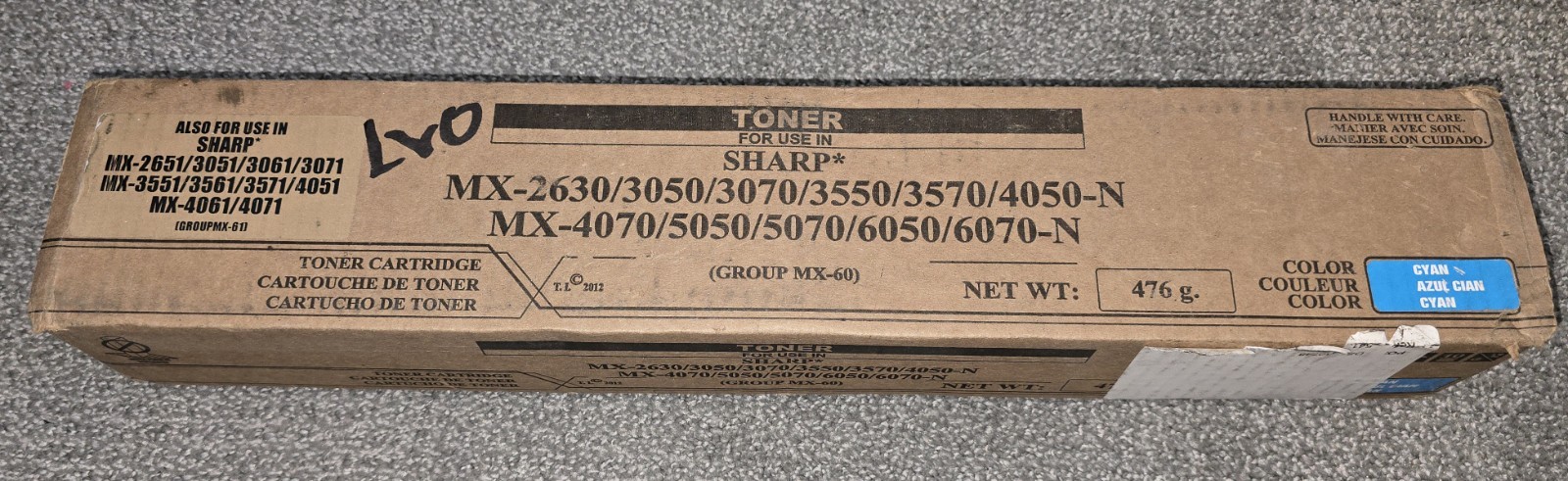 Sharp MX-61NT-CA Cyan Toner Cartridge Brand new OEM in original package