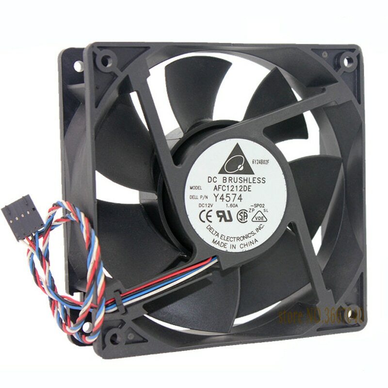 Delta AFC1212DE 120*120*38mm 12cm DC 12V 1.6A PWM 4-line Control Air Fan