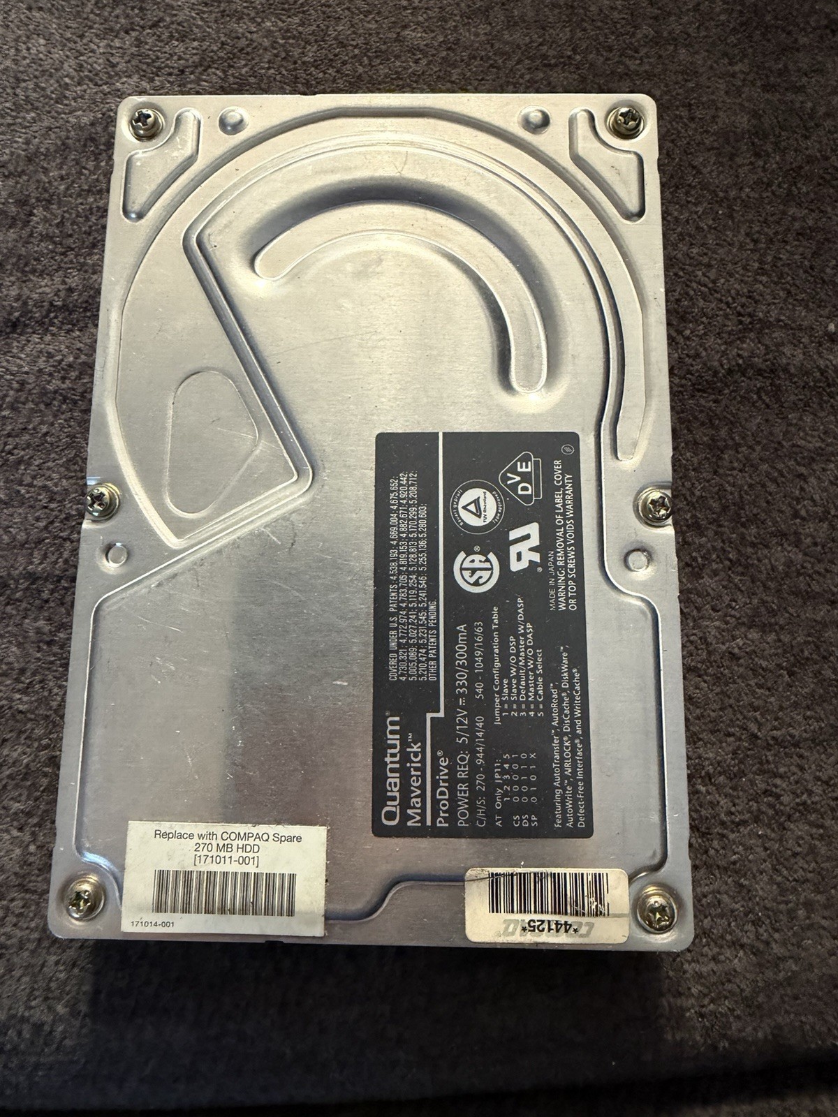 Quantum Maverick Pro Drive 270AT 3.5" 258MB IDE Hard Drive