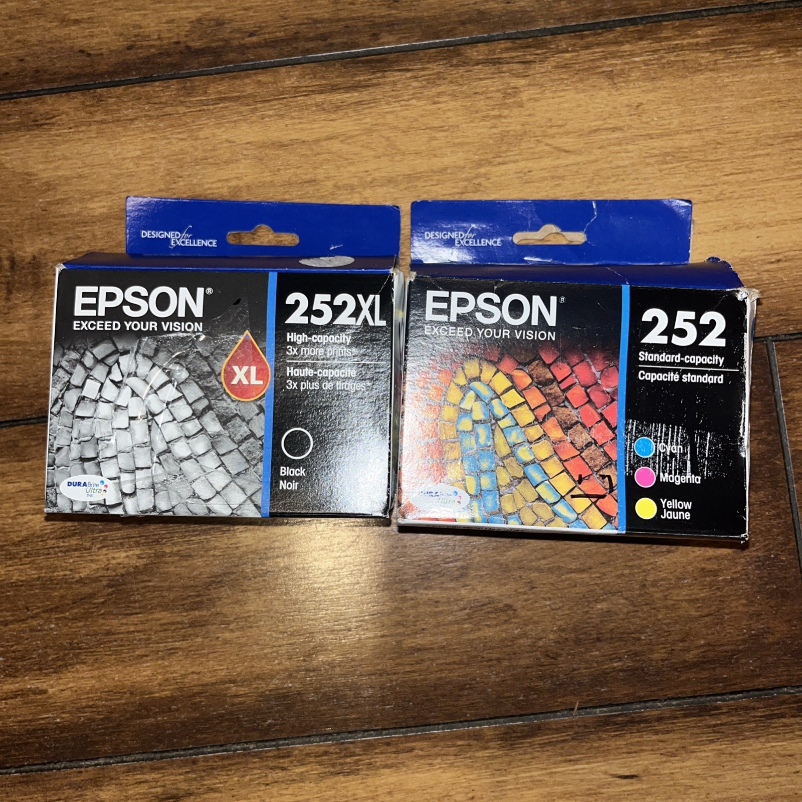 Epson 252XL/252 Black/Tri-Color Ink Cartridges EXPIRED Lot 2 New  Boxes Plus