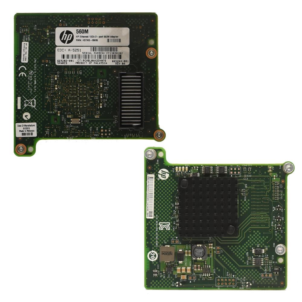 HP 560M Dual Port Ethernet 10Gb Adapter Mezzanine Form Factor 669282-001 for BL4